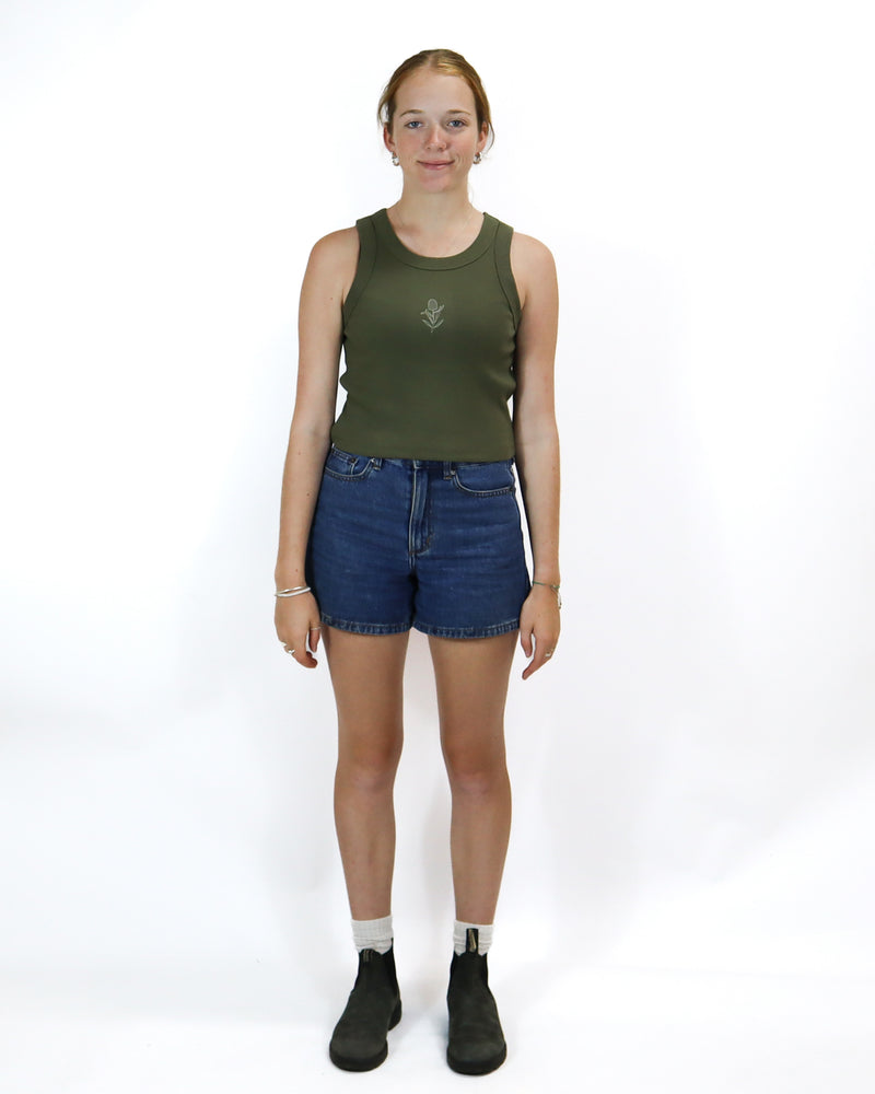 Banksia Organic Rib Crop Tank