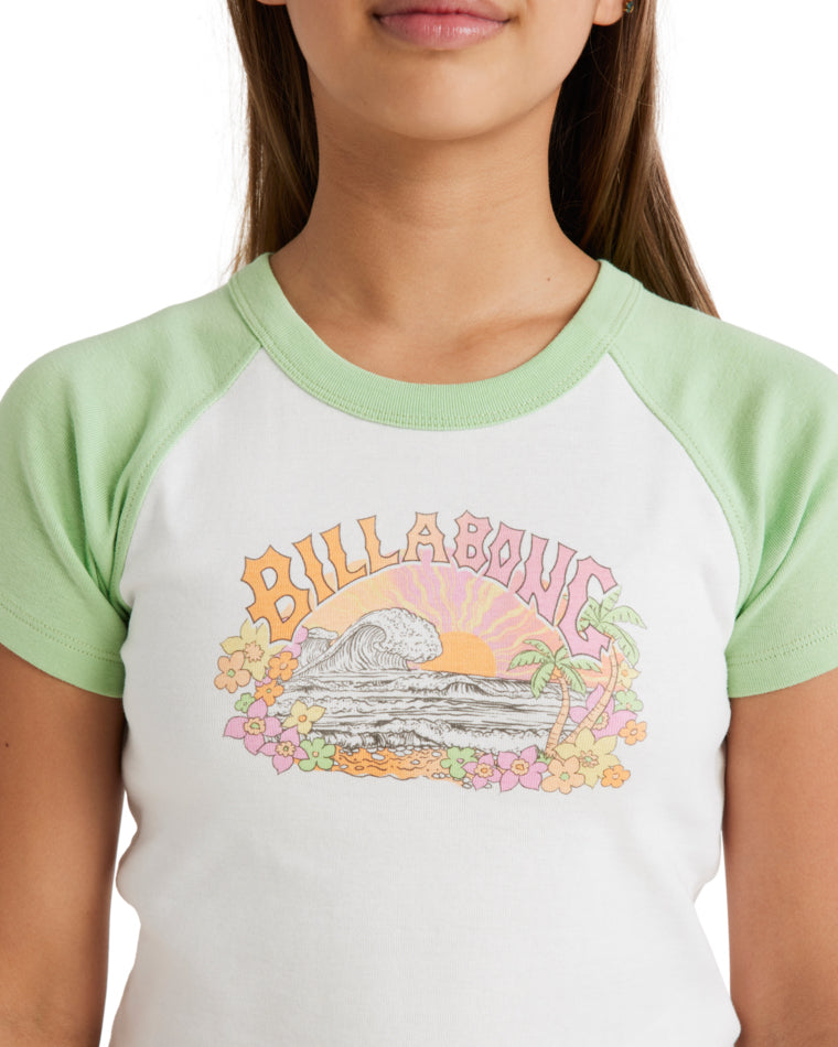 Girls Tropical Views Raglan