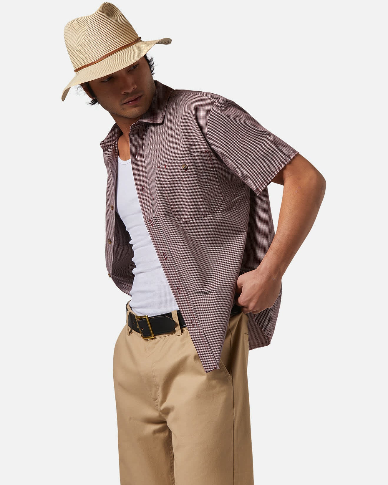 Wesley Straw Packable Fedora
