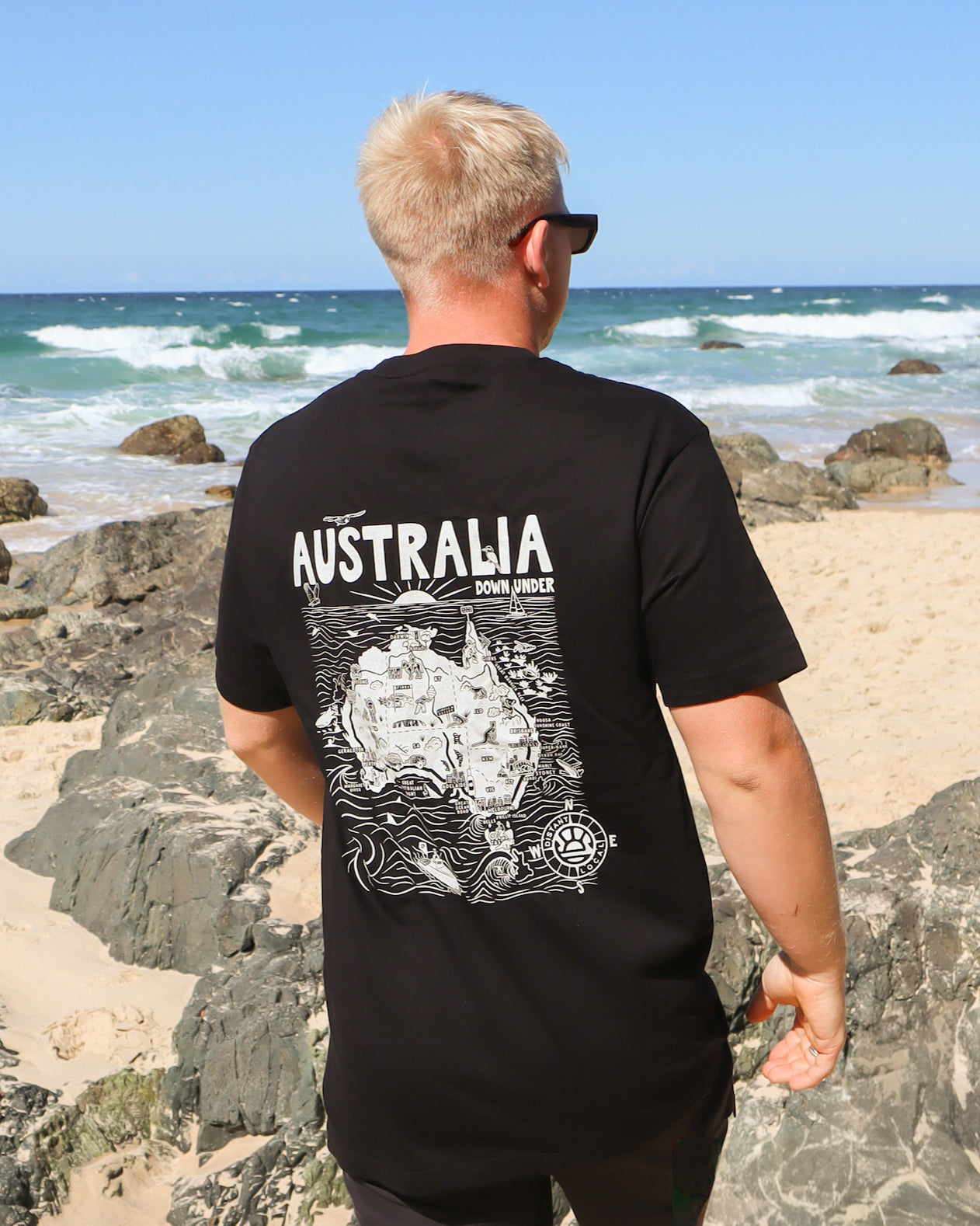 Saltwater Wine Australia Map Tee
