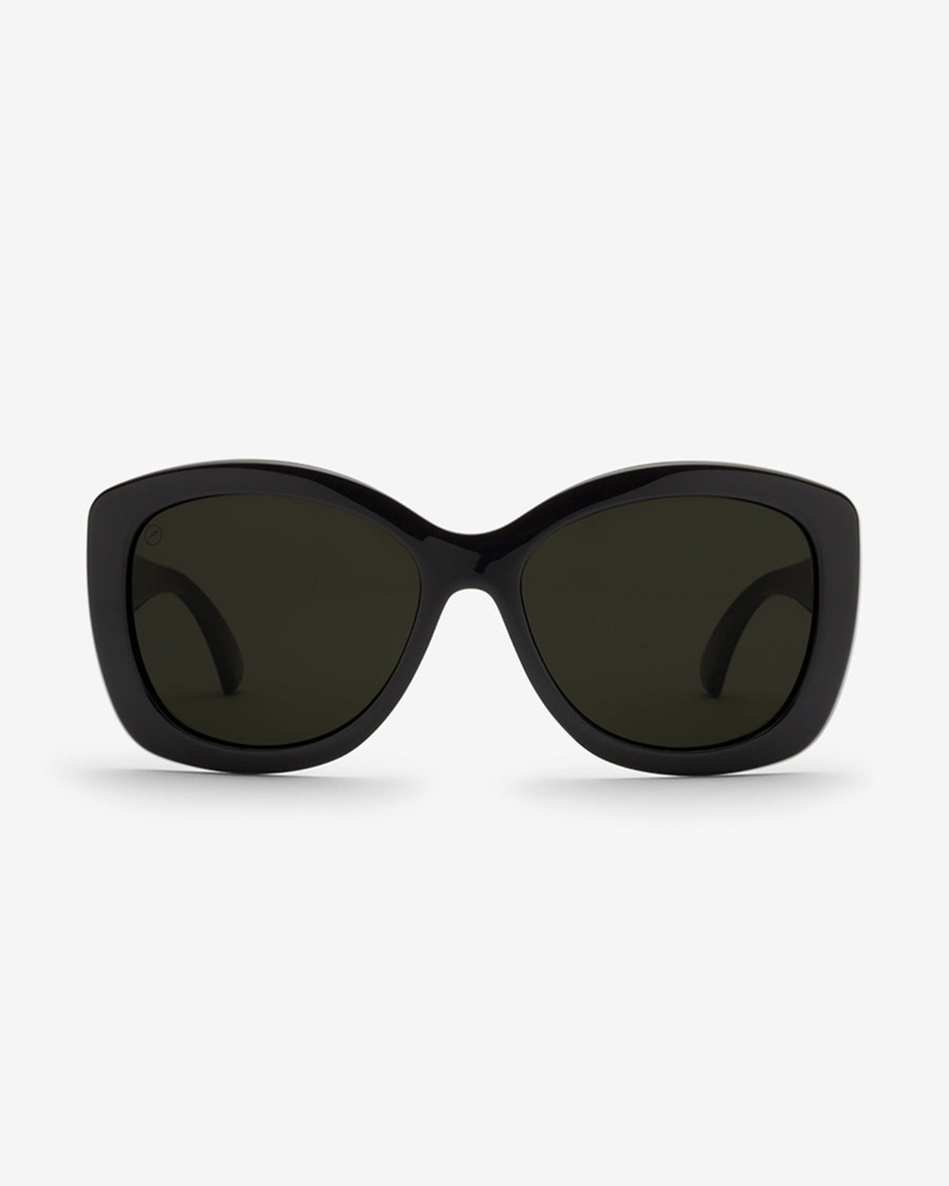 Oversized black square sunglasses with dark lenses, offering bold coverage and UV protection.
