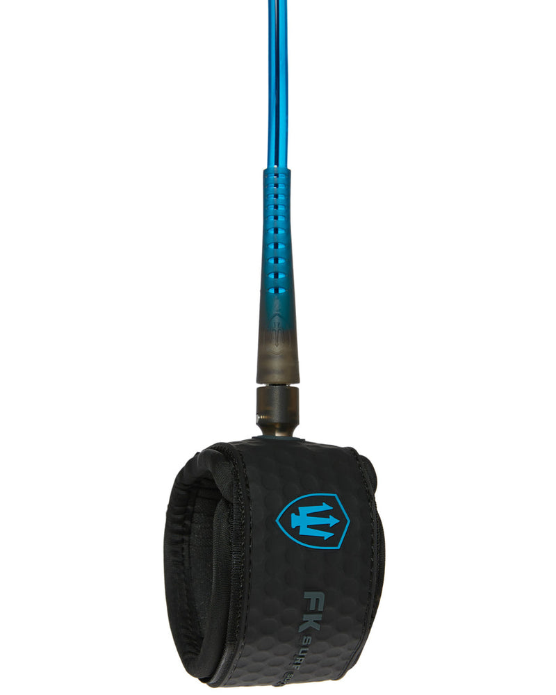 Black leash with blue accents and a brand logo on a white background