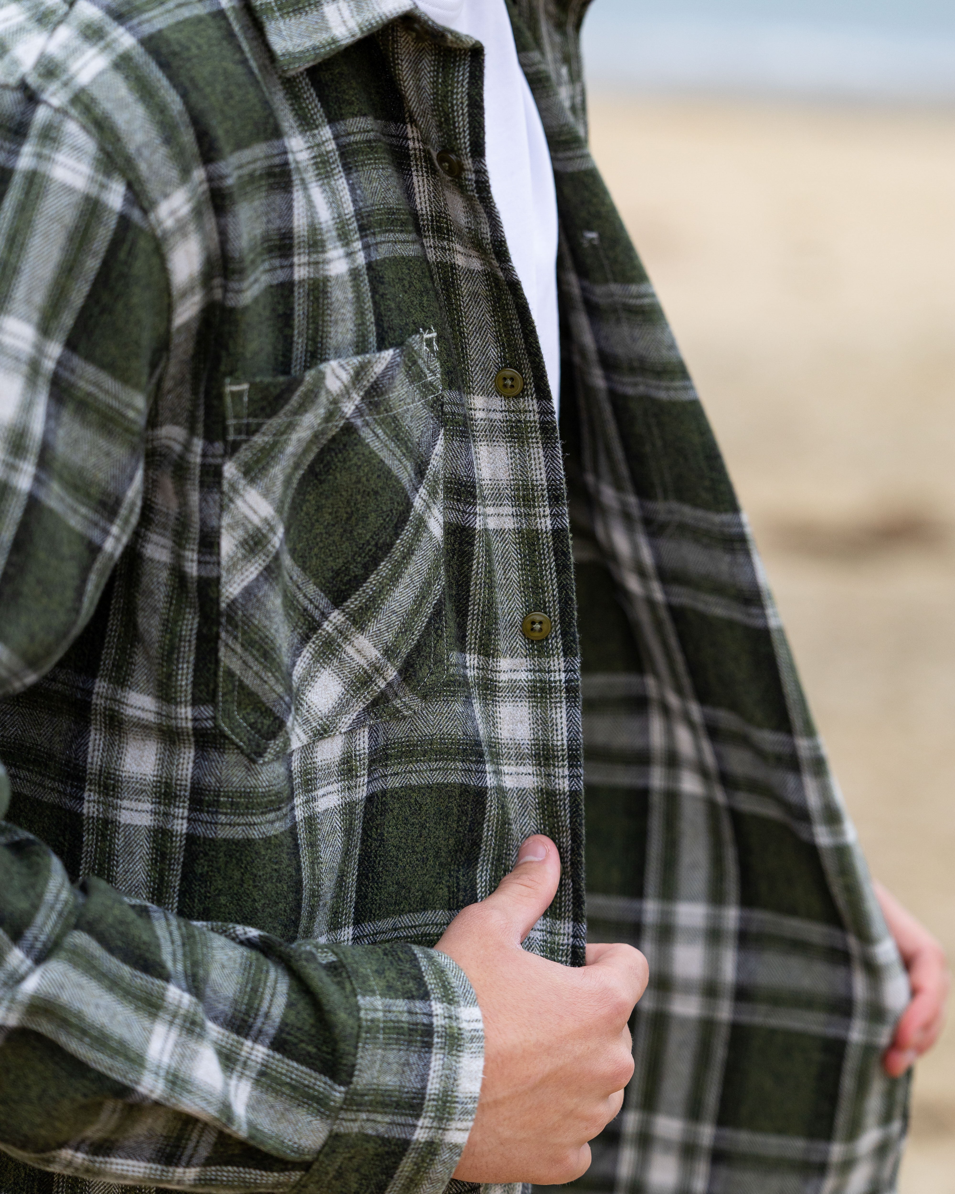 Washed Check Long Sleeve Shirt