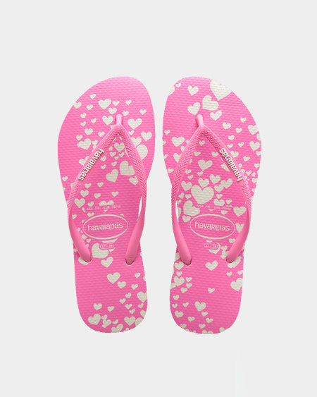 Kids Slim Mini Hearts Pink/White