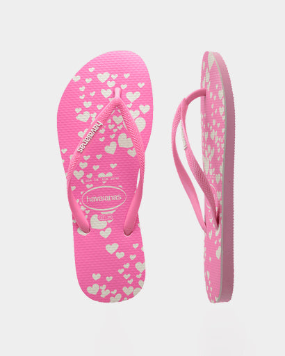 Kids Slim Mini Hearts Pink/White