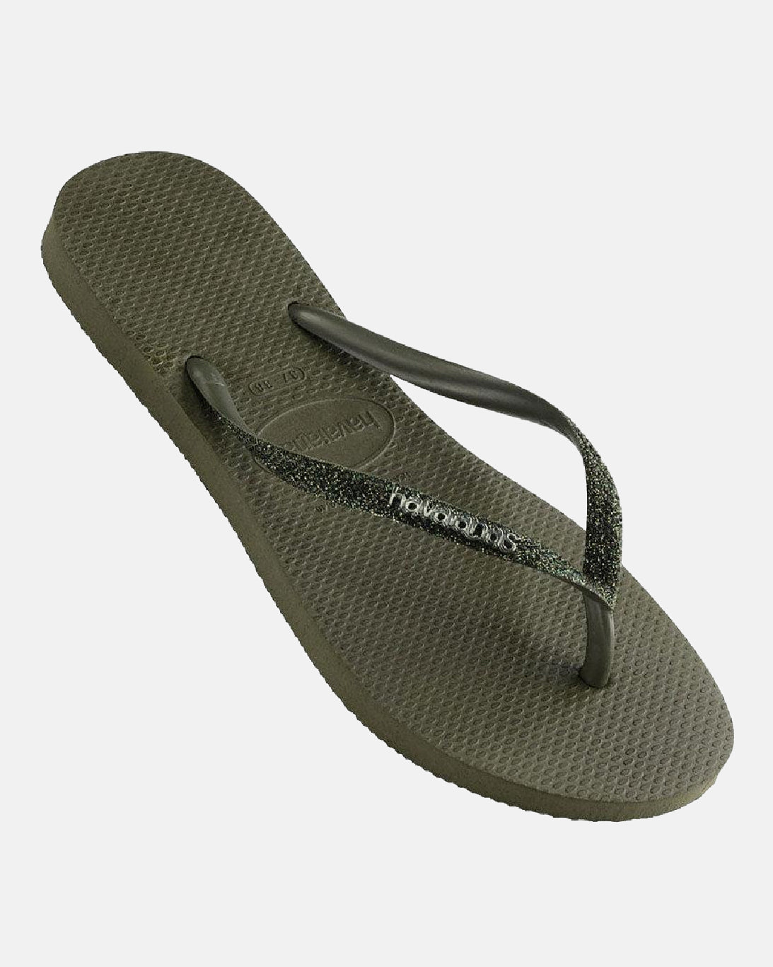 Slim Metal Logo Glitter Green Olive