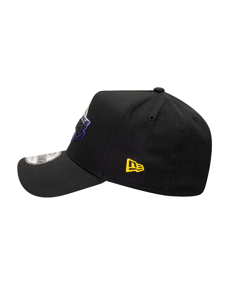 Los Angeles Lakers Black 9Forty A-Frame Snapback