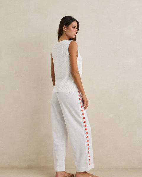 Melia Floral Embroidered Beach Pant