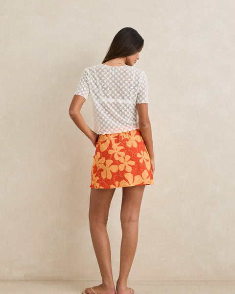Melia Floral Bias Cut Mini Skirt
