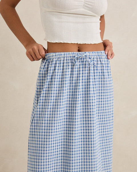 Lola Check Tiered Maxi Skirt