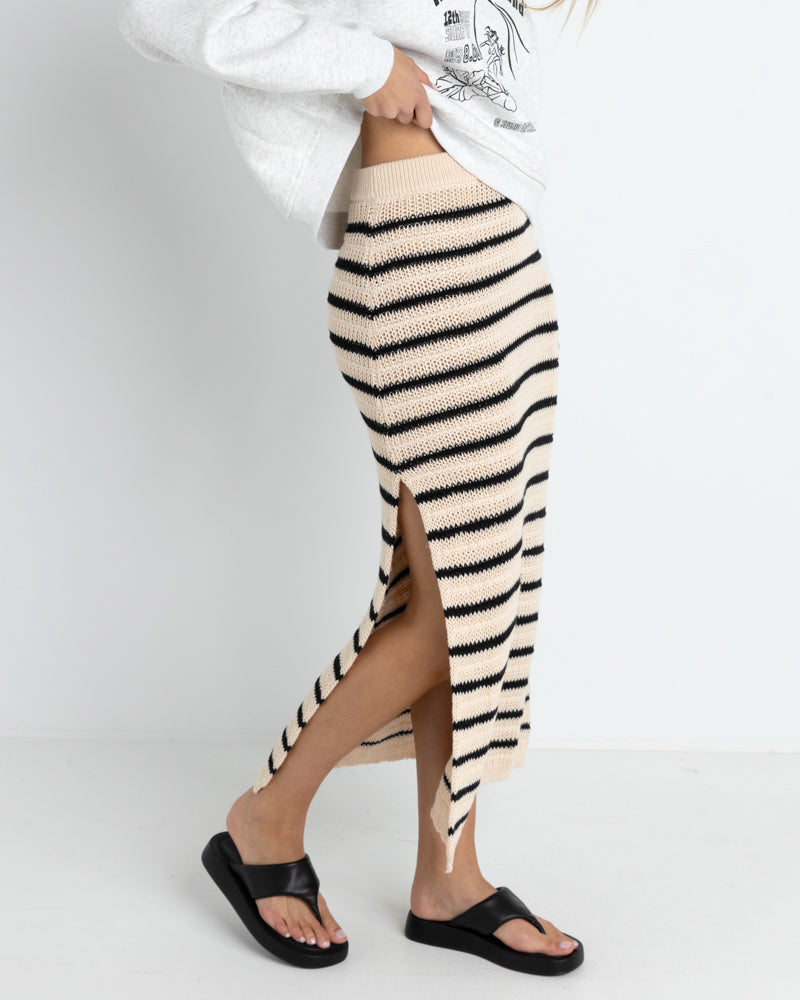 Highline Stripe Knit Midi Skirt