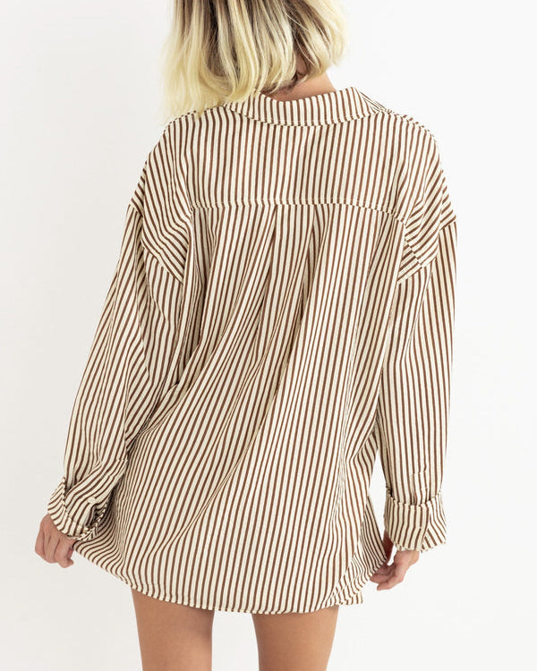 Cove Stripe Oversized Long Sleeve Shirt
