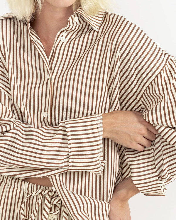 Cove Stripe Oversized Long Sleeve Shirt