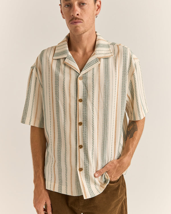 Vacation Stripe Short Sleeve Shirt