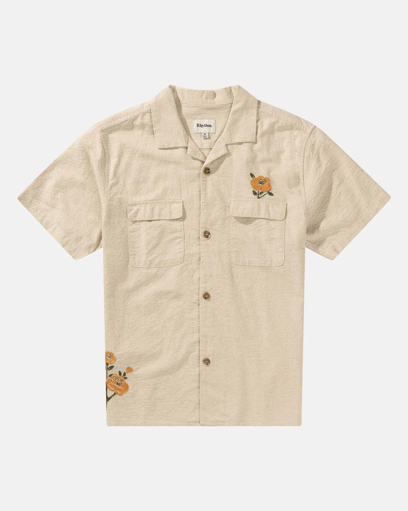 Embroidered Seersucker Short Sleeve Shirt