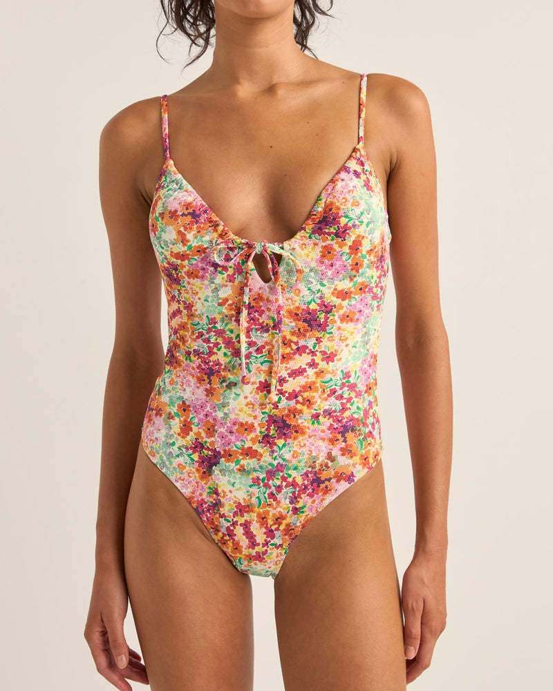 Sierra Floral Tie Front One Piece