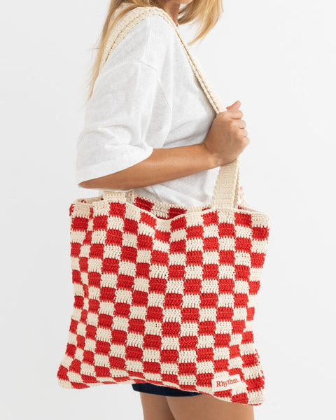 Lola Check Crochet Tote Bag