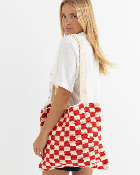 Lola Check Crochet Tote Bag