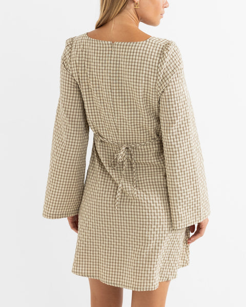 Luca Long Sleeve Check Mini Dress