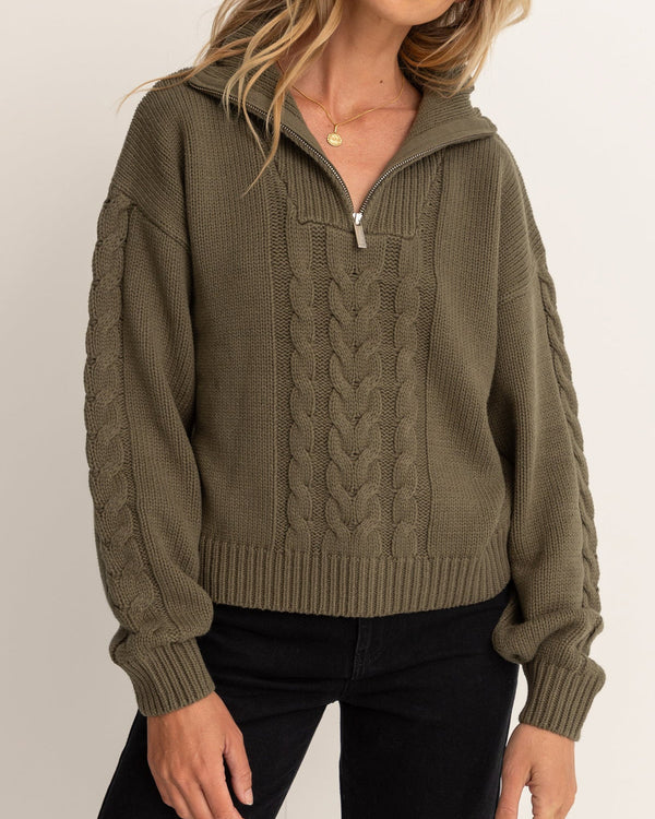 Cabelled Vintage Zip Knit