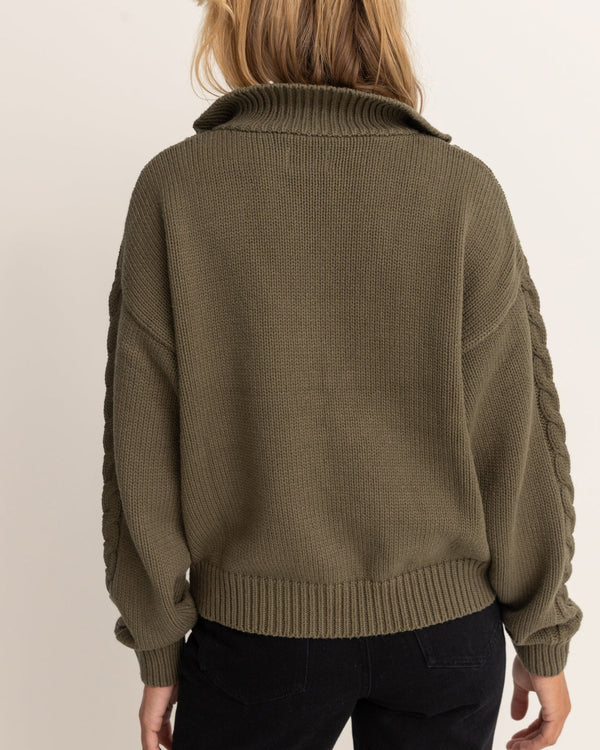 Cabelled Vintage Zip Knit