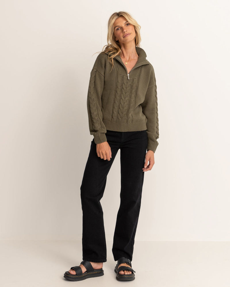 Cabelled Vintage Zip Knit
