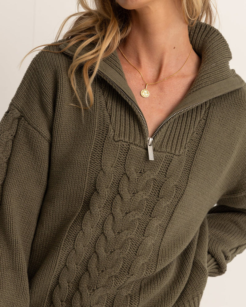 Cabelled Vintage Zip Knit