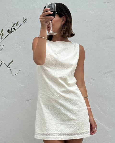 Porto Eyelet Mini Dress
