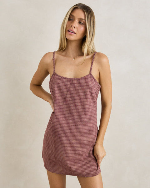 Lucy Check Slip Mini Dress