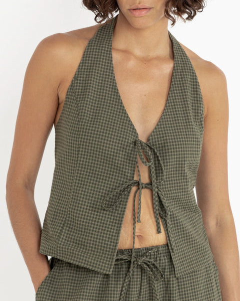 Louise Check Halter Top