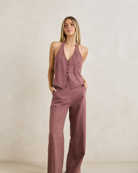 Lucy Check Halter Vest