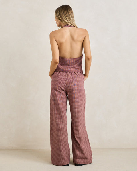Lucy Check Wide Leg Pant