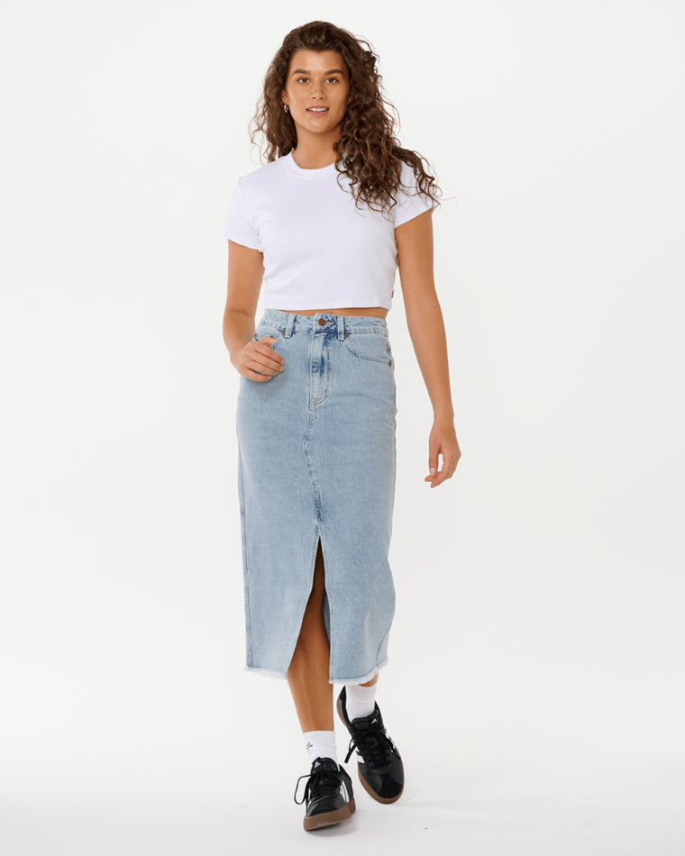 The Search Denim Midi Skirt