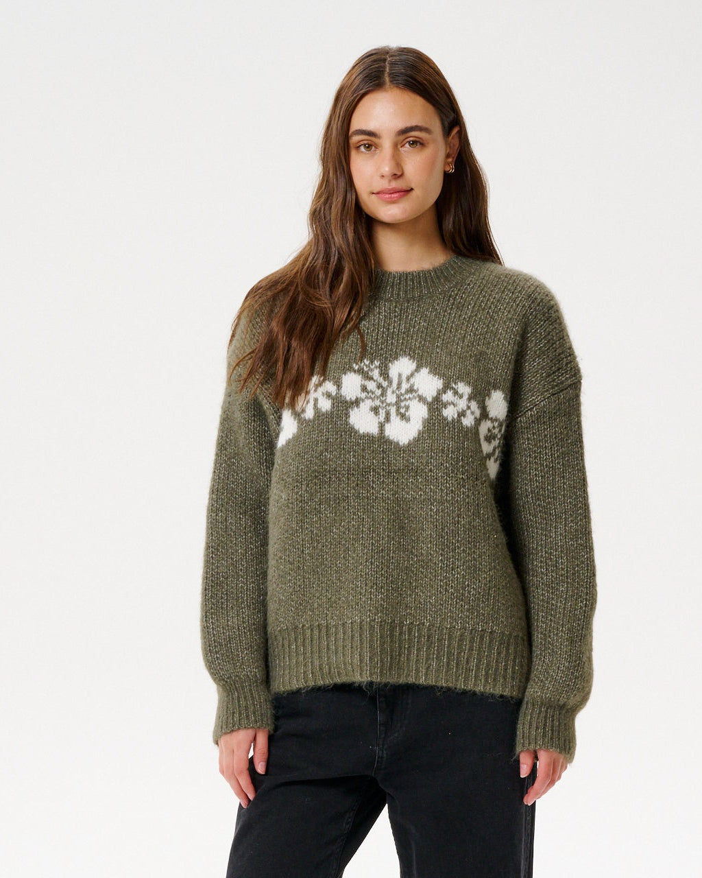 Cala Nights Hibiscus Knit Crew