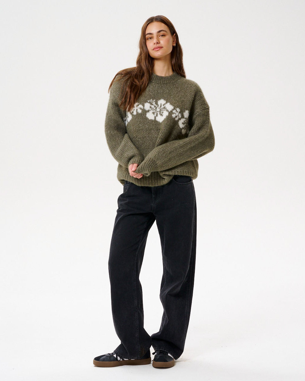 Cala Nights Hibiscus Knit Crew