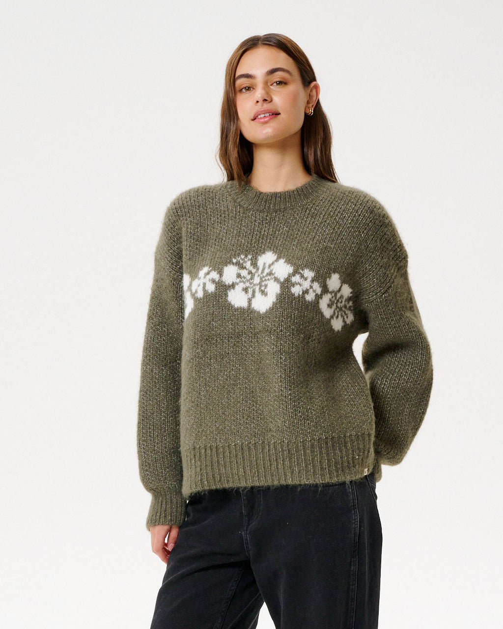 Cala Nights Hibiscus Knit Crew