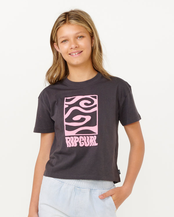 Girls Sun Sol Logo Crop Tee