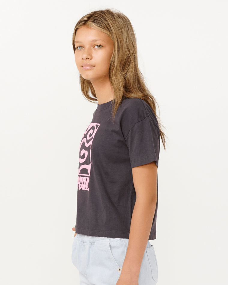 Girls Sun Sol Logo Crop Tee