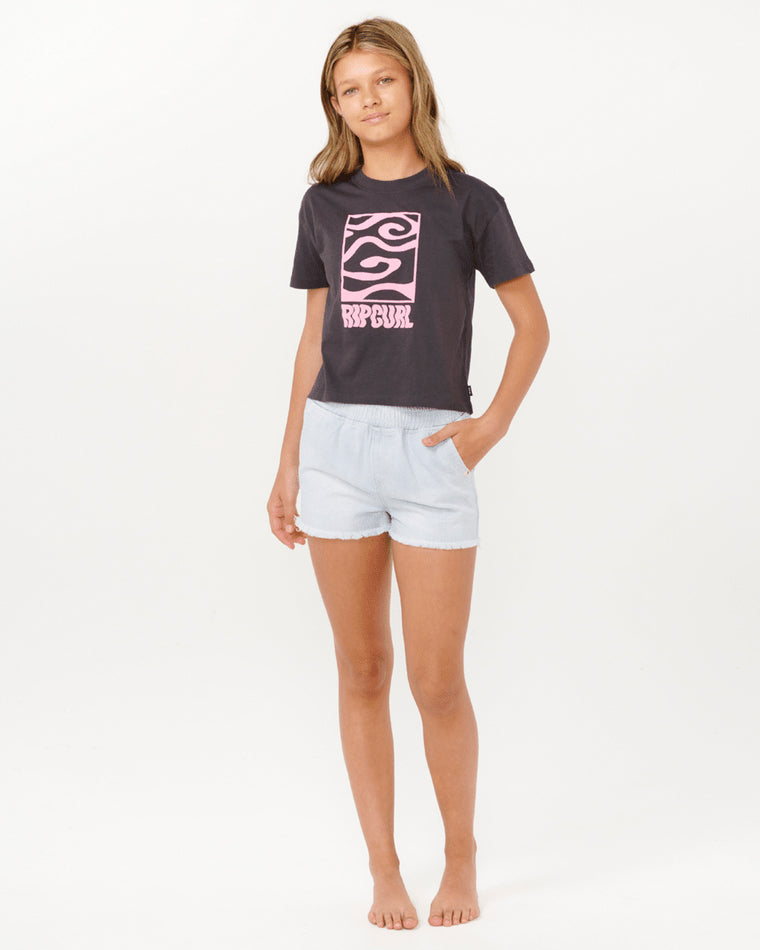 Girls Sun Sol Logo Crop Tee