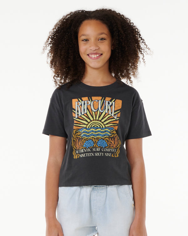 Girls Coral Sands Crop Tee