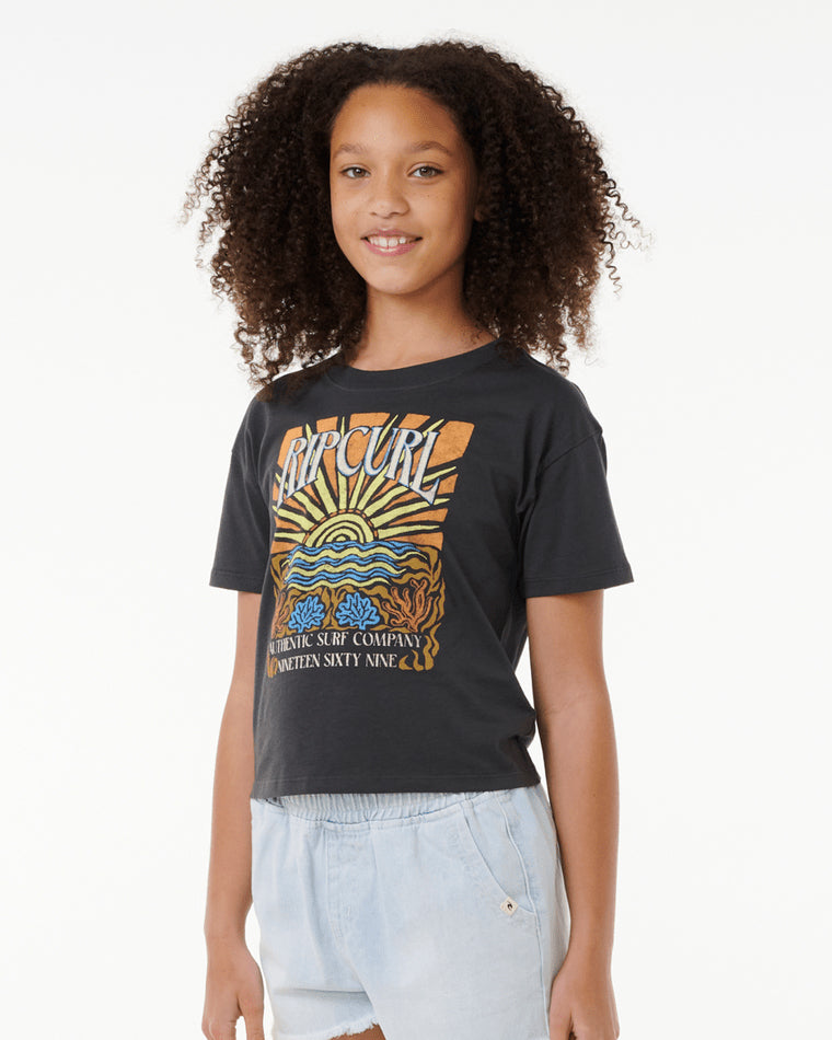 Girls Coral Sands Crop Tee