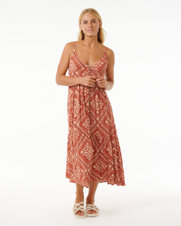 Soleil Button Through Maxi Dress