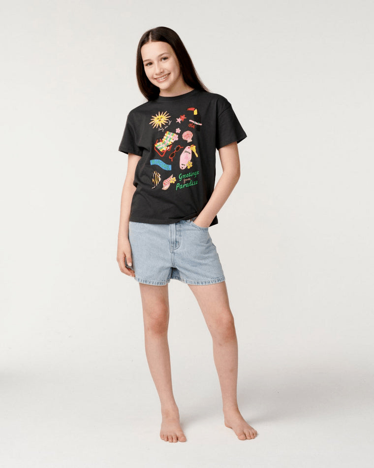 Girls Island Time Band Tee