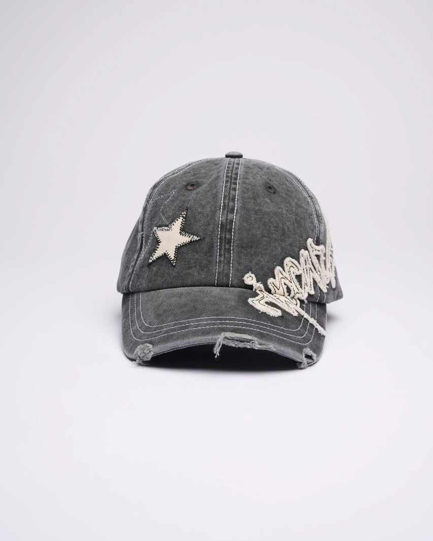 Archive Script Distressed Cap