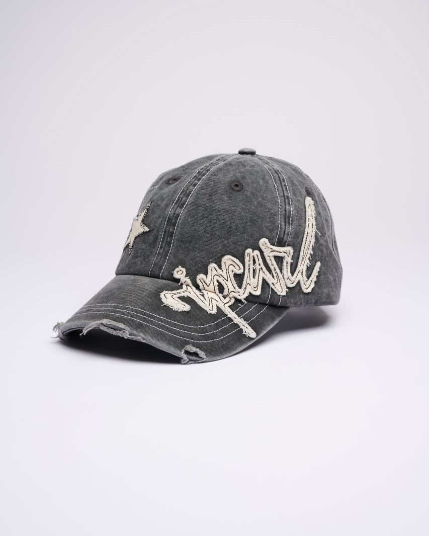 Archive Script Distressed Cap