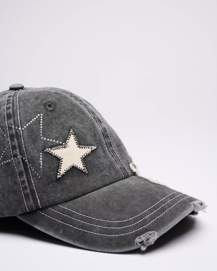 Archive Script Distressed Cap