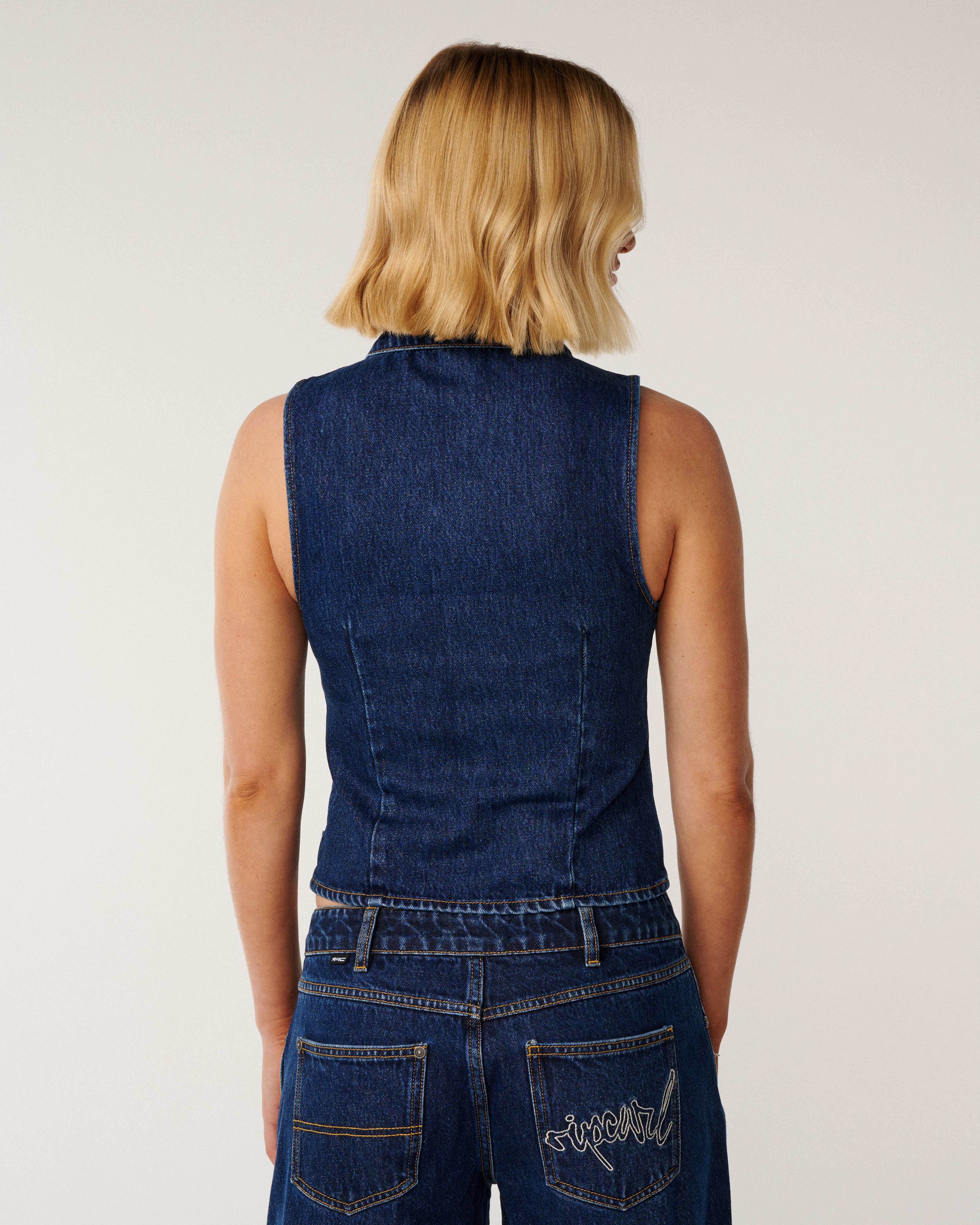 Archive Denim Zip Vest
