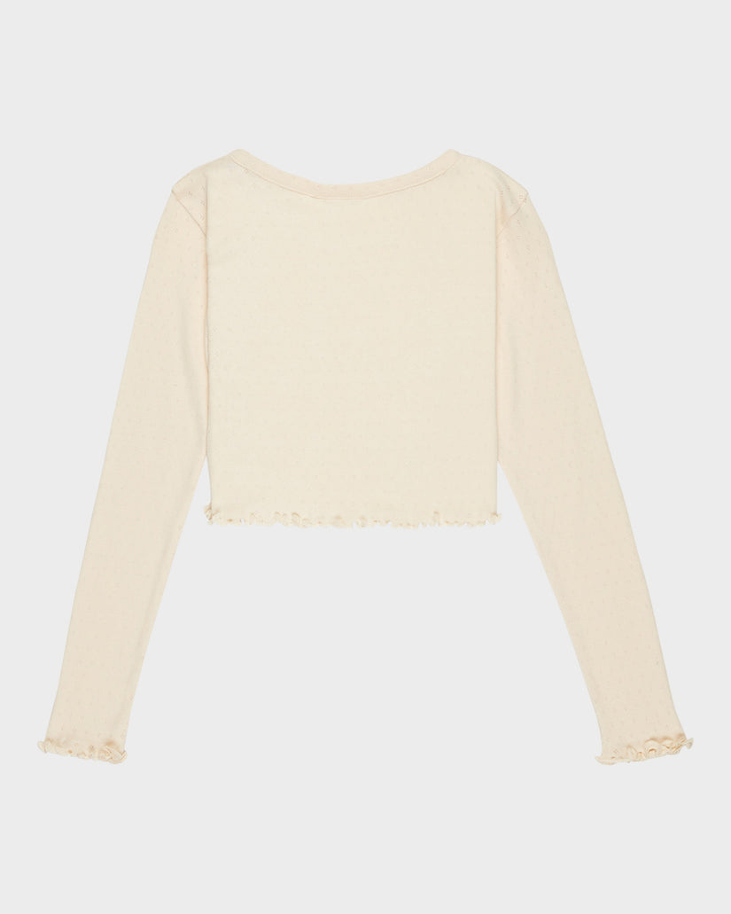 Girls Hey Yeah Yeah Long Sleeve Pointelle Tee