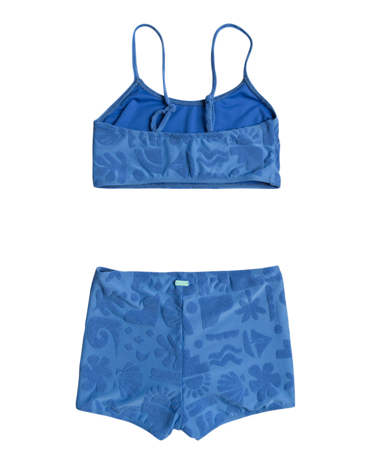 Girls Beach Check Crop Top Set