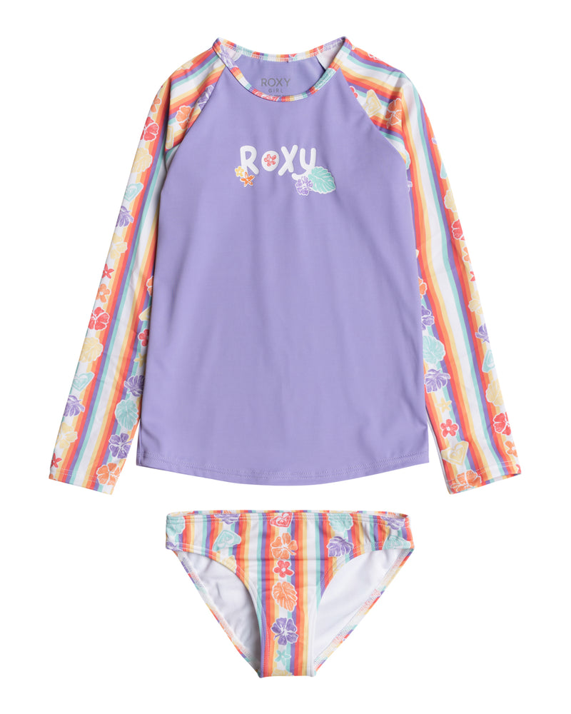 Tots Rainbow Bay Stripe Long Sleeve Lycra Set